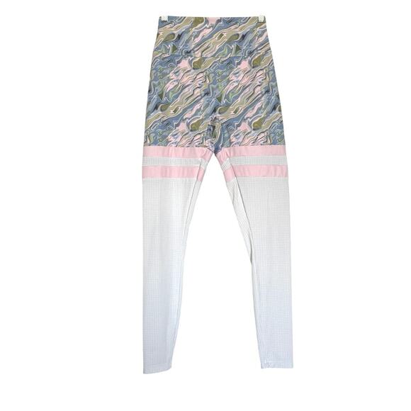 Noire Blanc Cali Marble Scrunch Legging Women’s M Activewear Gym Workout - Picture 2 of 10